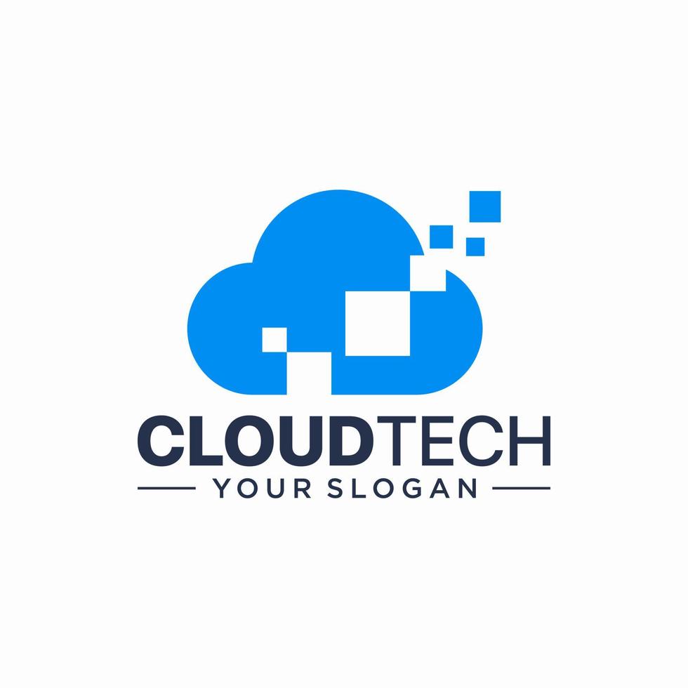 plantilla de diseño de logotipo de tecnología en la nube vector