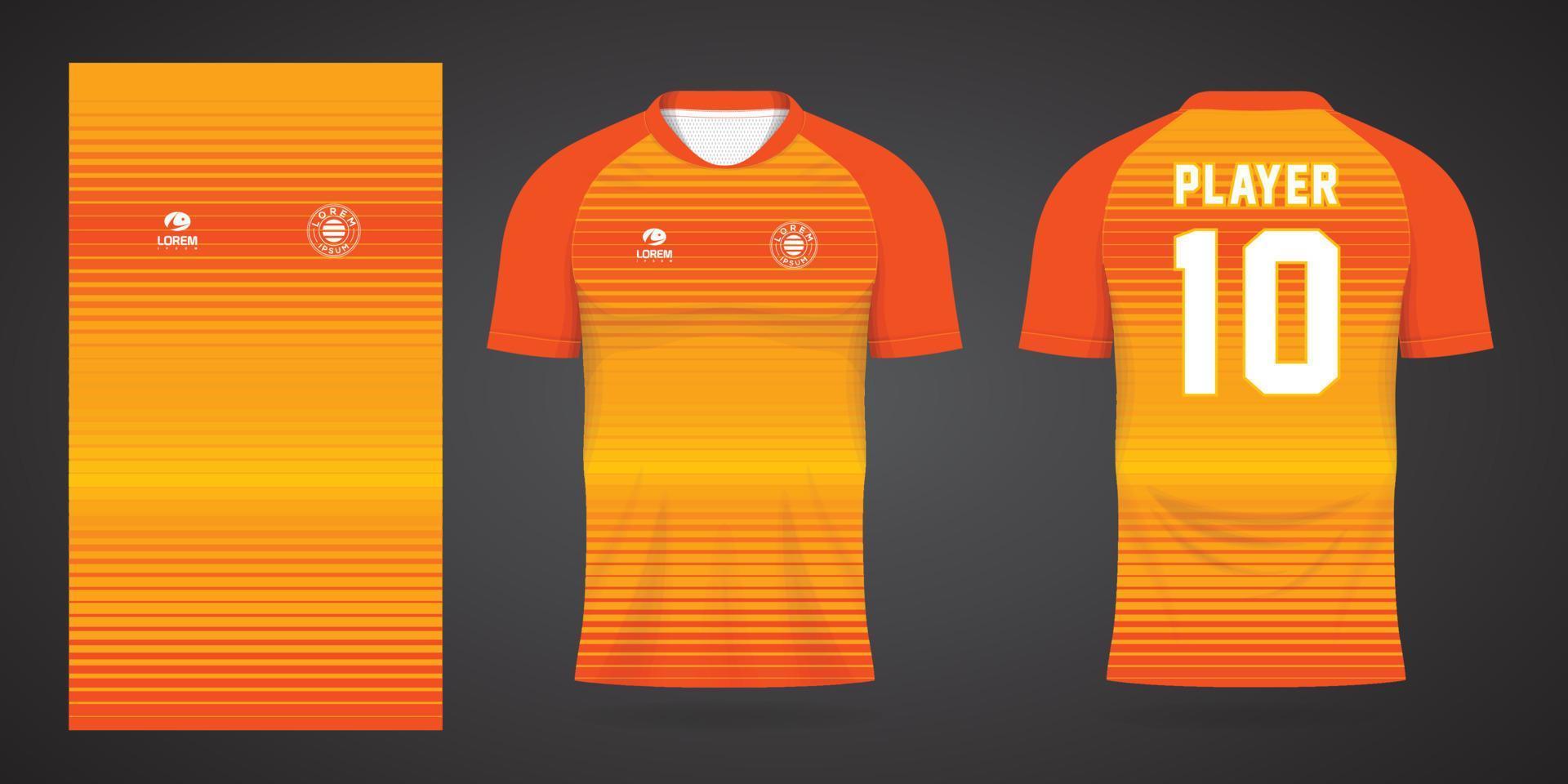 plantilla de diseño de deporte de camiseta de fútbol naranja vector