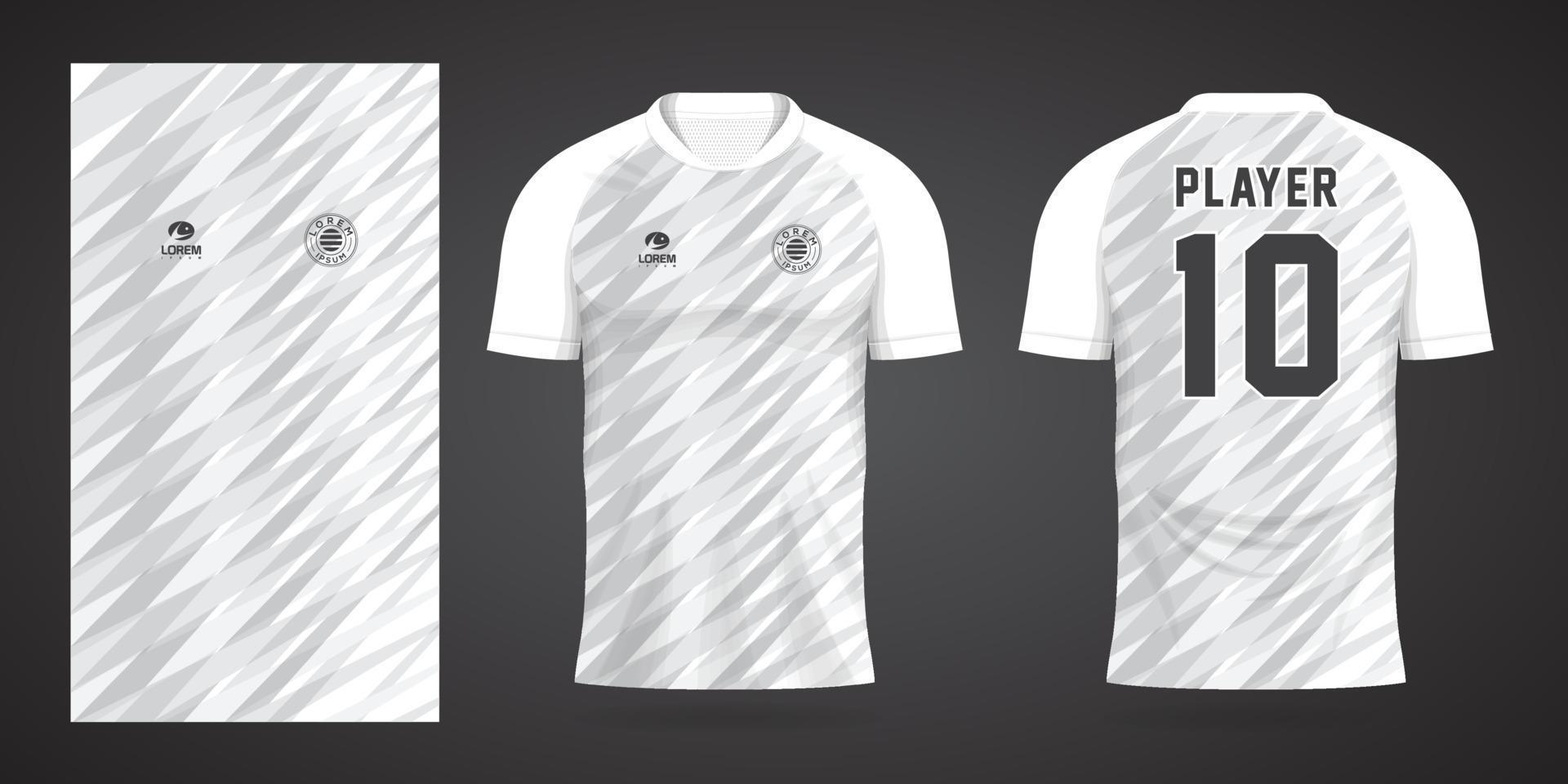plantilla de diseño deportivo de camiseta de fútbol blanca vector