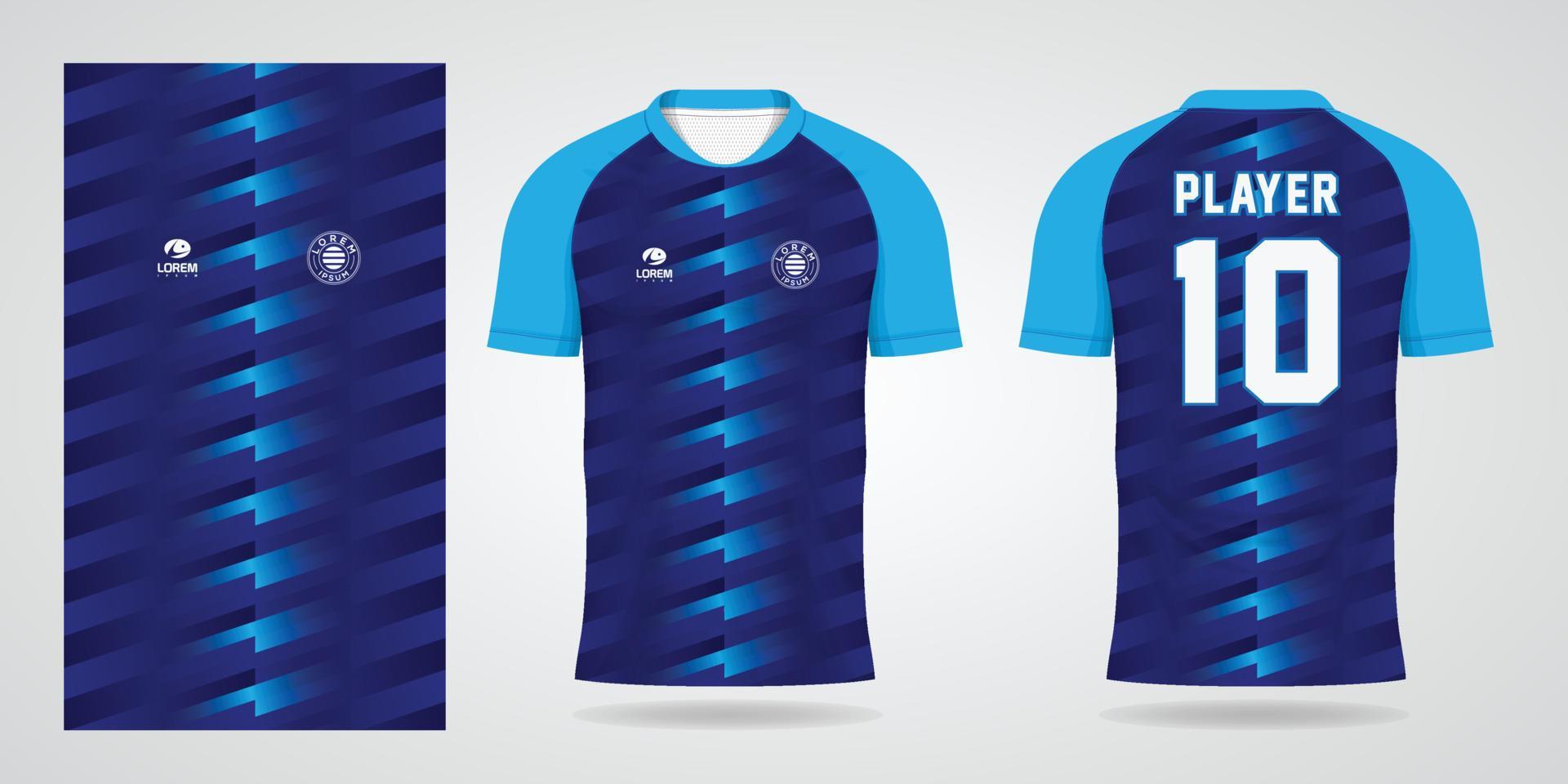 plantilla de diseño de deporte de camiseta de fútbol azul vector