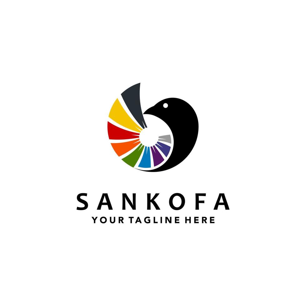 Diseño de logotipo sankofa a todo color. adecuado para su necesidad de diseño, logotipo, ilustración, animación, etc. vector