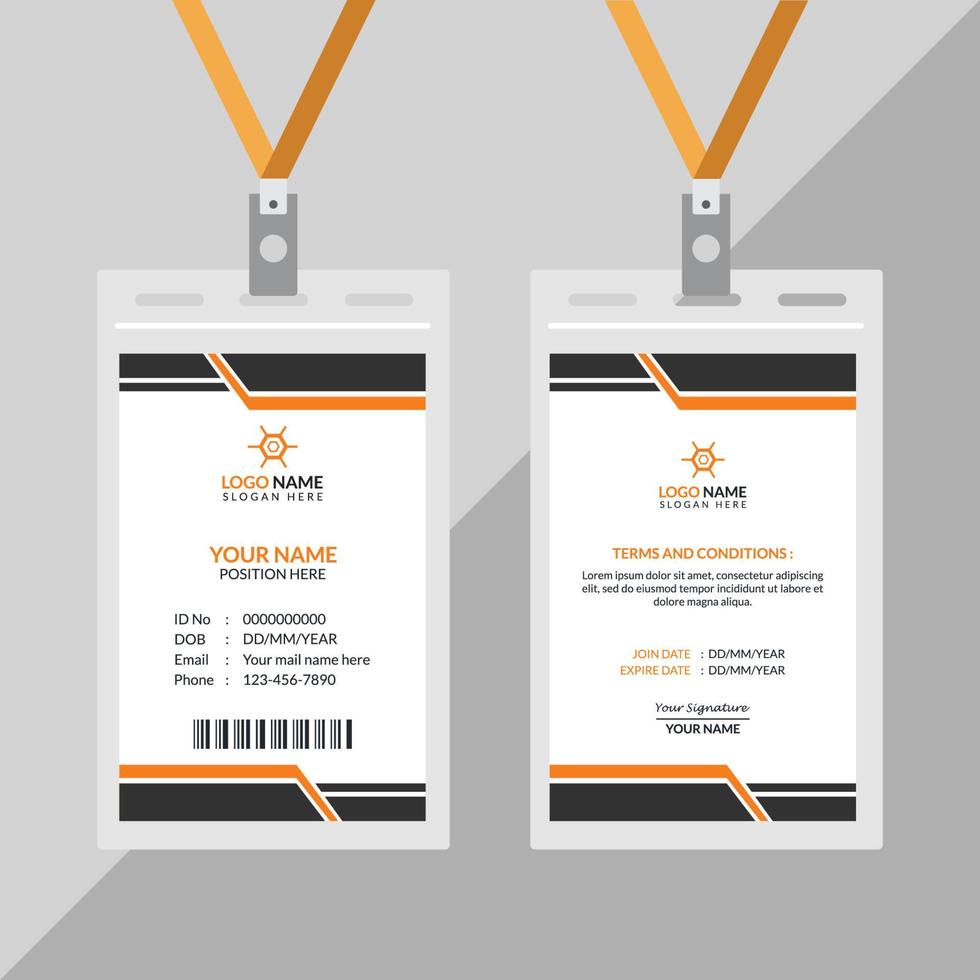 ID Card Design Template, Employee Card Design vector