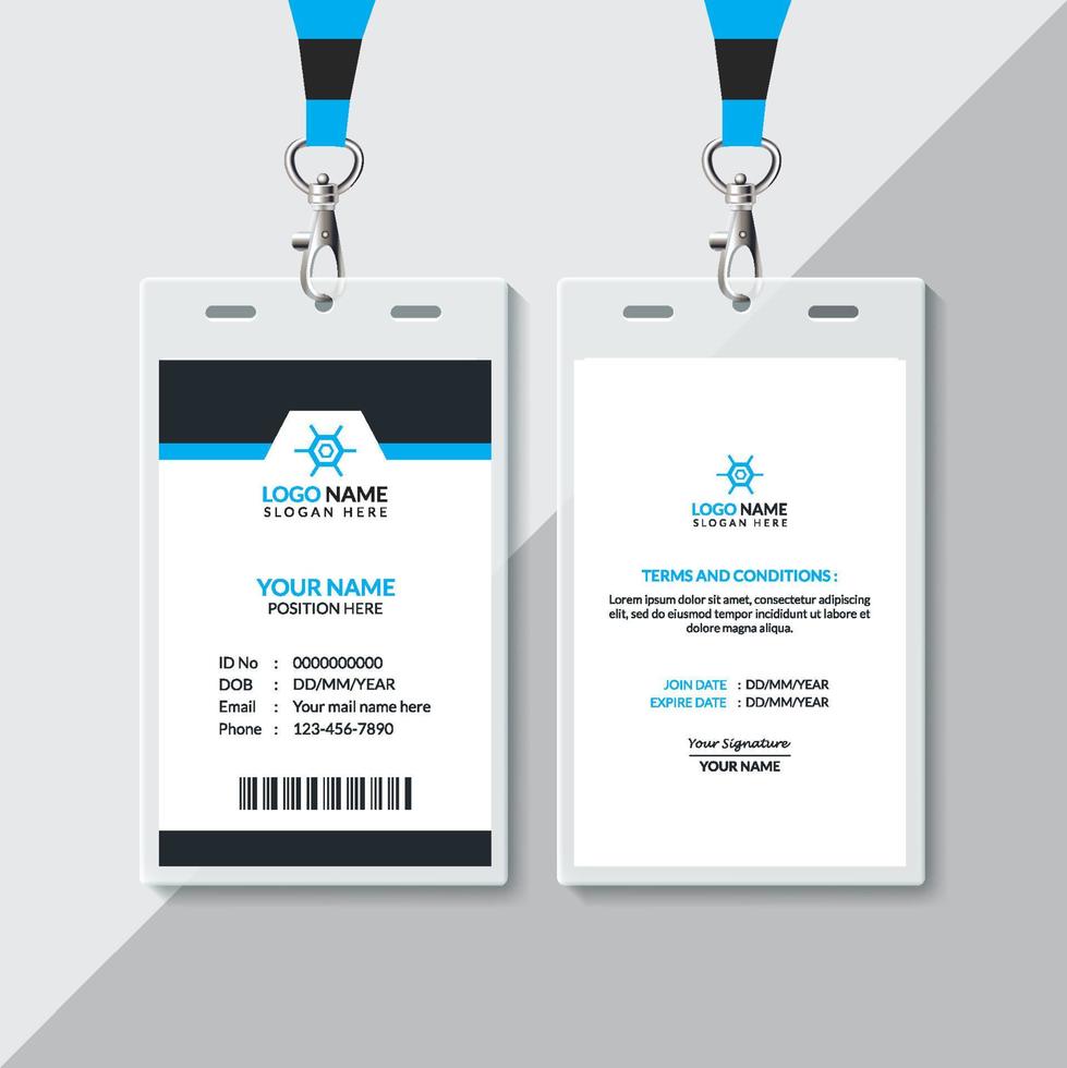 ID Card Design Template vector