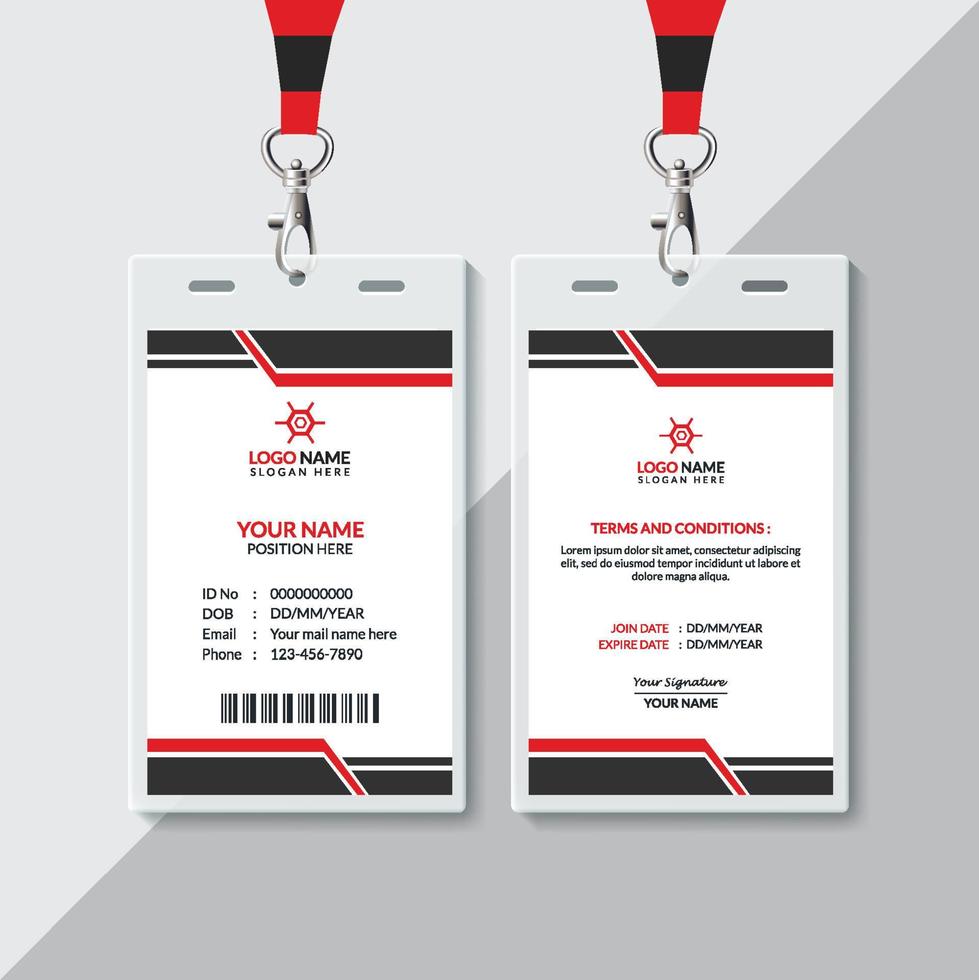 Creative And Corporate ID Card Design Template vector