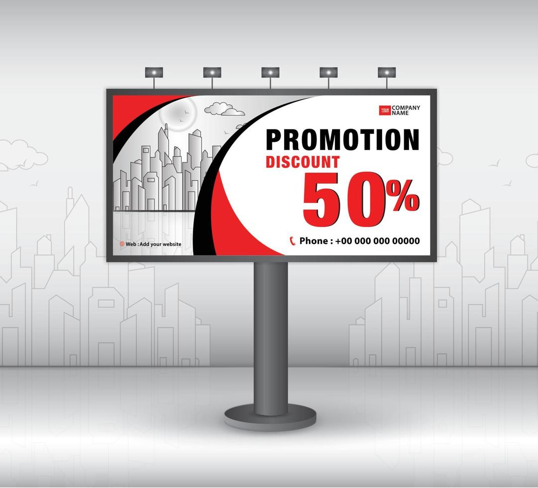 Billboard design template, advertisement, Realistic construction for outdoor advertising on city background, banner design for outdoor advertising, web banner, poster, presentation, Business template vector