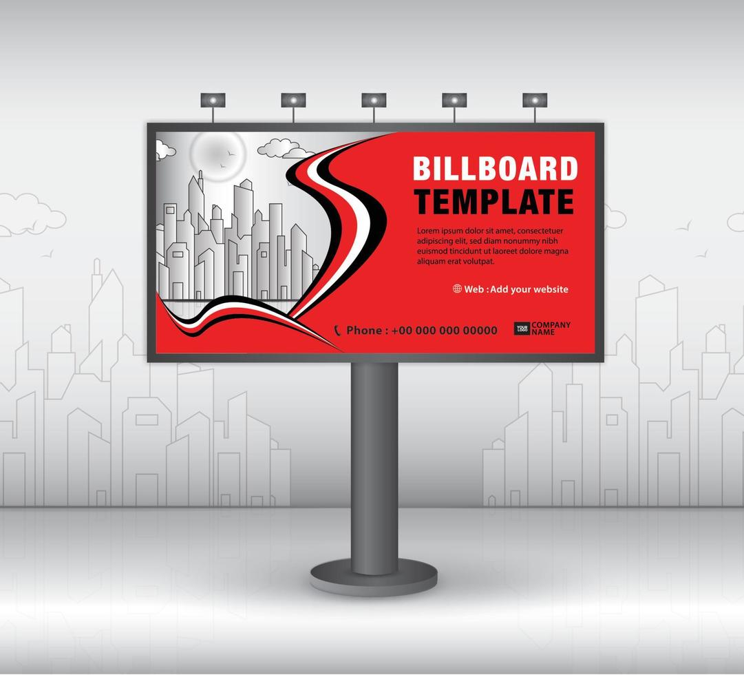 Billboard design template, advertisement, Realistic construction for outdoor advertising on city background, banner design for outdoor advertising, web banner, poster, presentation, Business template vector