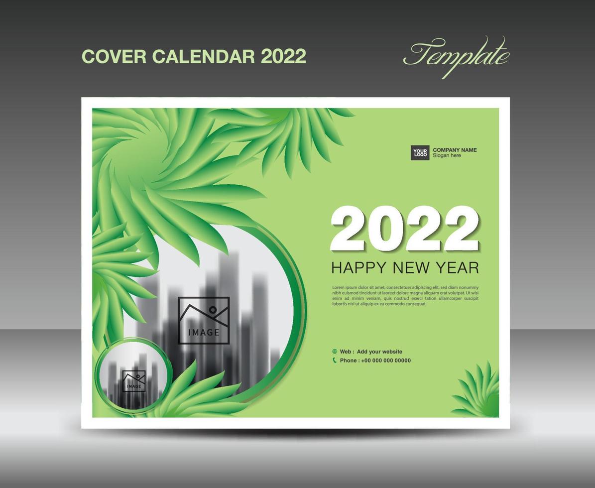 Cover Desk Calendar 2020 template, Cover Design, flyer, ads, booklet, catalog, newsletter, book cover, Green flowers nature concept, Booklet, advertisement, printing, Business template, Vector