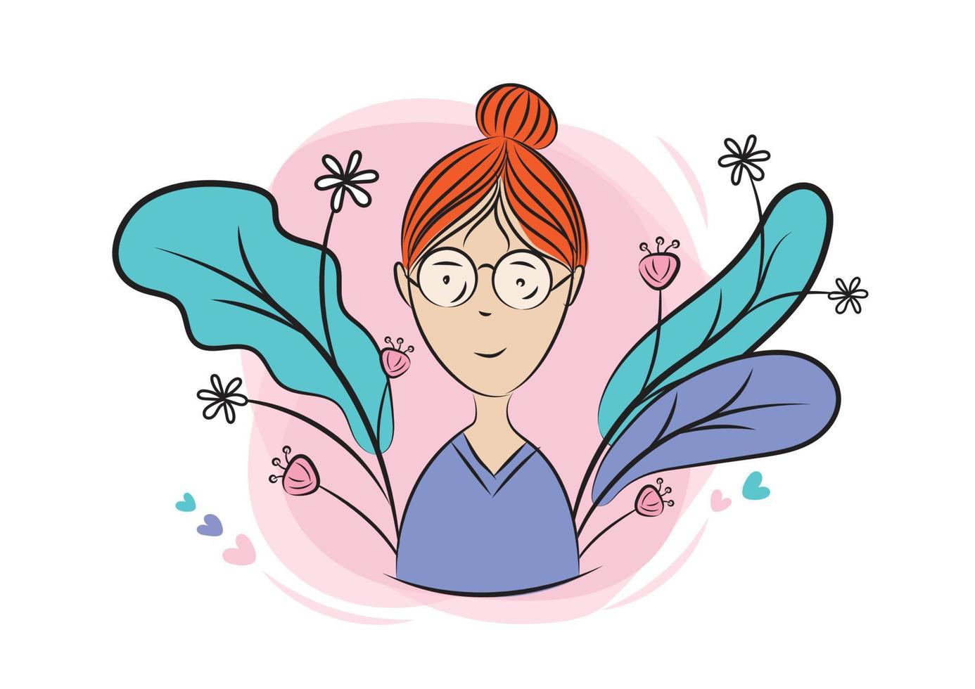 hermosa ilustración vectorial de niña, avatar de niña, diseño de icono de marco, banners vectoriales abstractos, elementos de diseño, día internacional de la mujer. vector