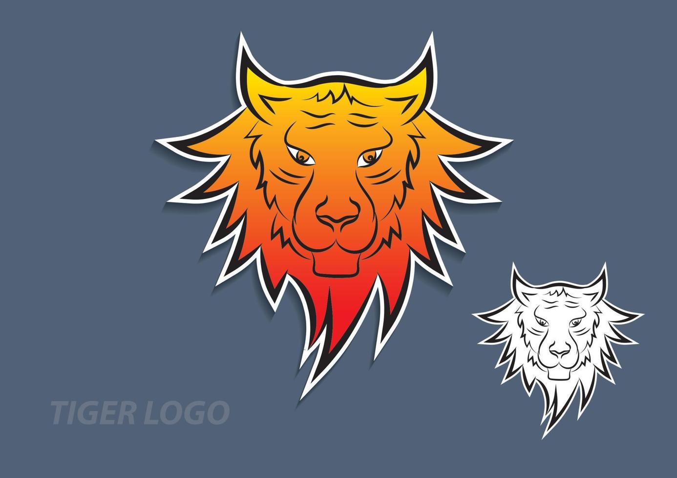 Ilustración de vector de logotipo de cabeza de mascota de animal tigre, ilustración de vector de icono de animal para empresa, camiseta