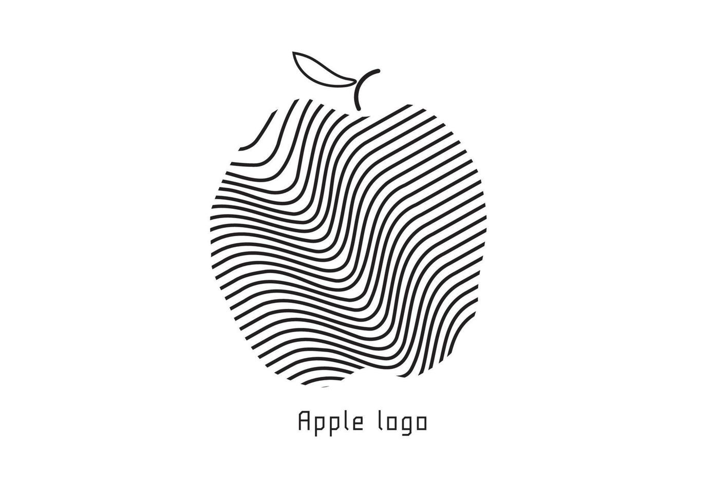 diseño de vector de plantilla de logotipo de línea negra de apple