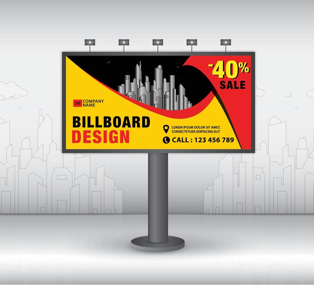 Billboard template design, banner design template vector