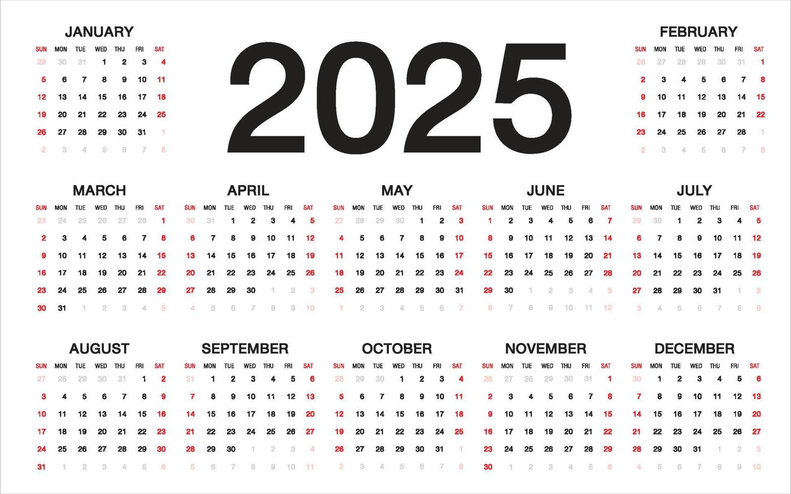 annual-calendar-for-2025-stock-vector-illustration-of-yearly-181167328