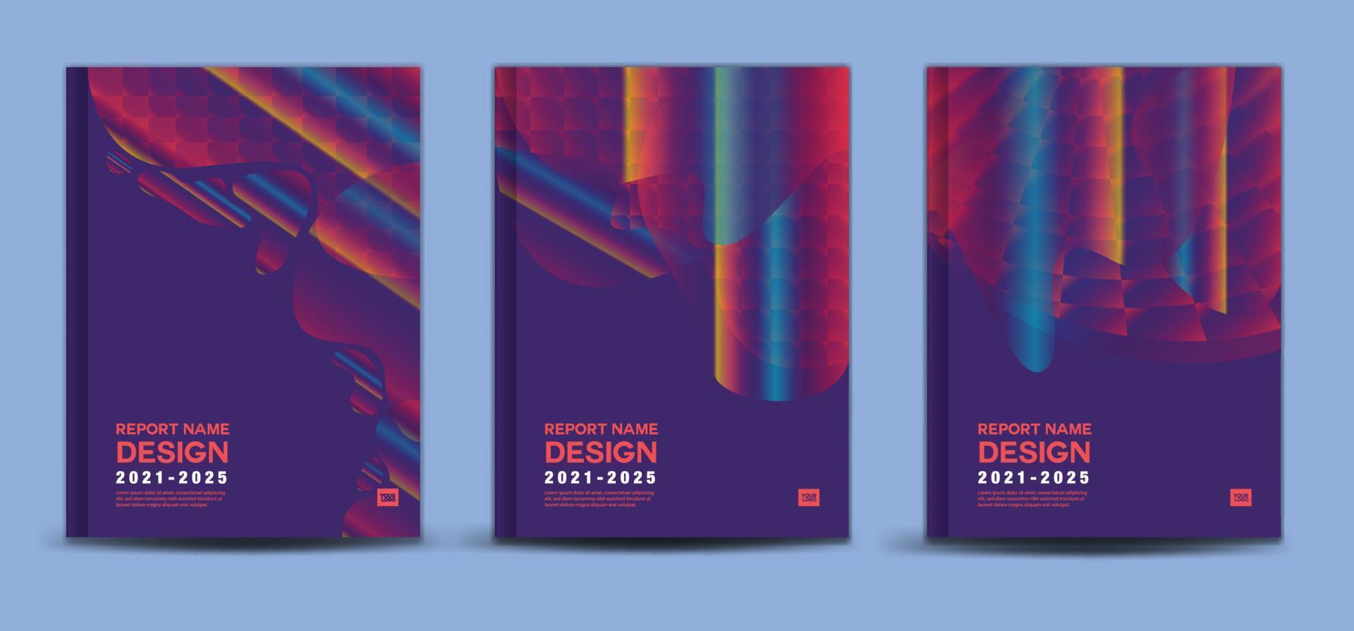 Cover template set, Annual report 2020-20205, Business brochure flyer template, advertisement, company profile, magazine ads, book, poster, liquid purple abstract background vector, A4 size vector