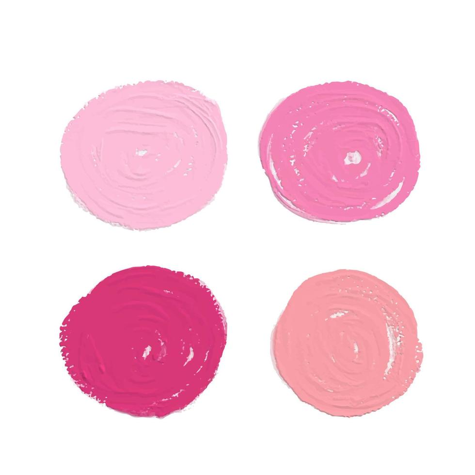 Color Round brush strokes vector illustration, pink round frame or border vector, round logo elements, sign for cosmetics, Art abstract banner design, brush strokes, splashes, circle watercolor lines