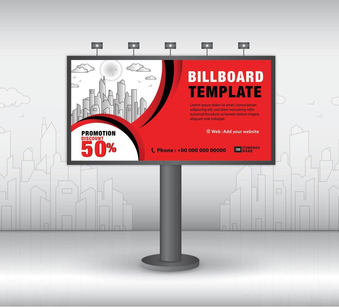 Billboard design template, advertisement, Realistic construction for outdoor advertising on city background, banner design for outdoor advertising, web banner, poster, presentation, Business template vector