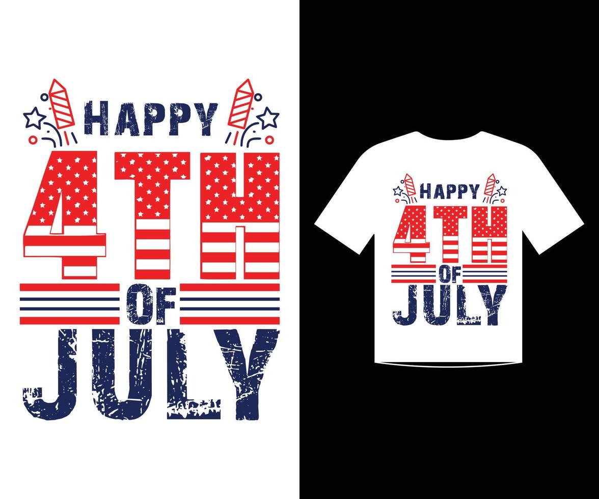 Vector de plantilla de diseño de camiseta del 4 de julio para feliz día de la independencia