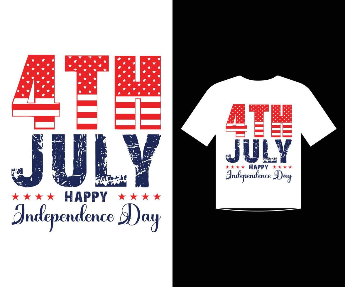 Vector de plantilla de diseño de camiseta del 4 de julio para feliz día de la independencia