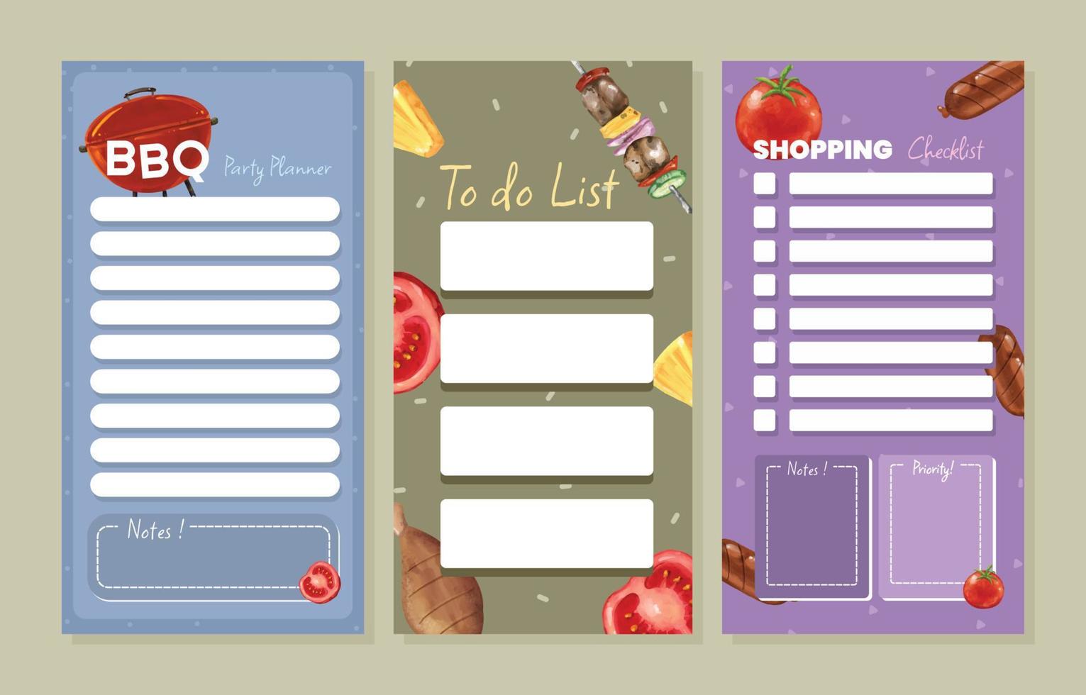 Barbecue Theme Journal Template vector