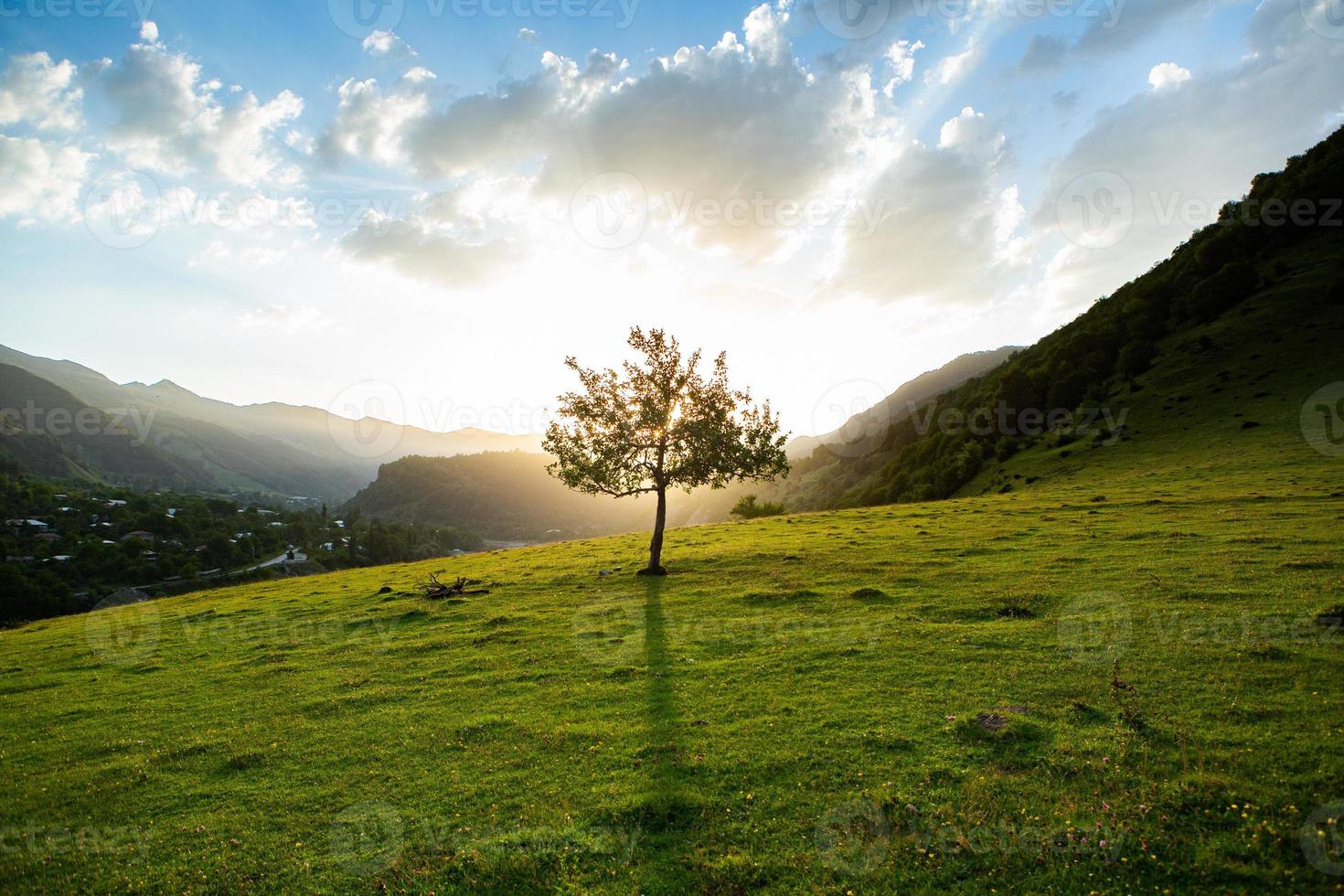 A beautiful landscape photography with Caucasus Mountains in Georgia. photo