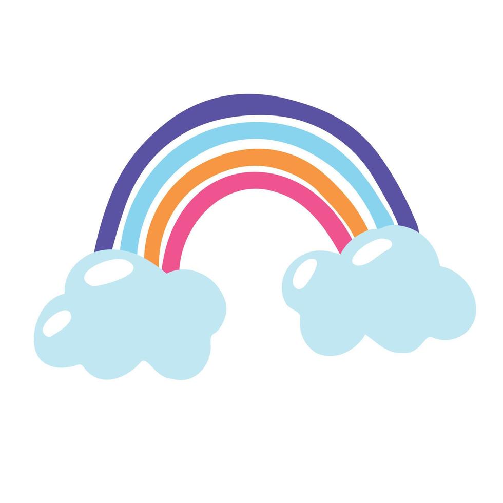 Vector Illustration of Cute Cartoon Rainbow