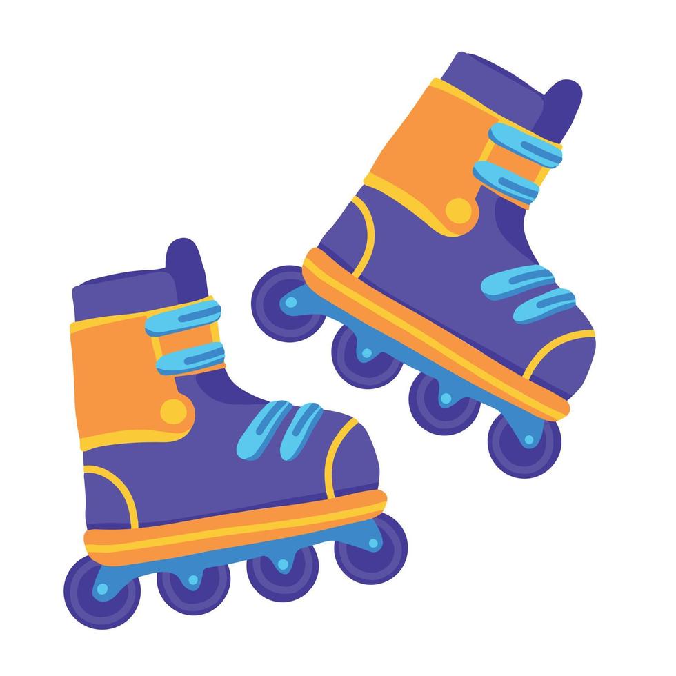 Vector Illustration of Colorful Vintage Rollerskates