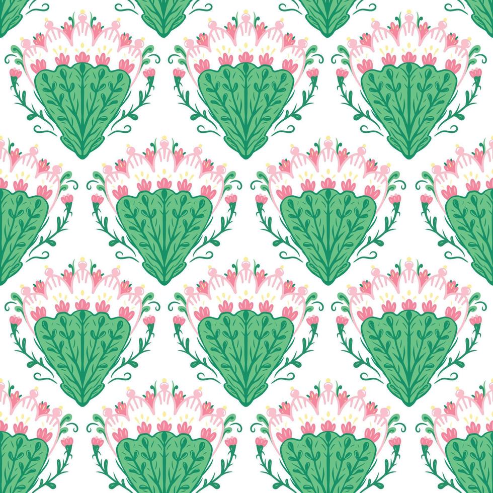 Decorative Vintage Seamless Pattern with Ornamental Floral Rosette vector