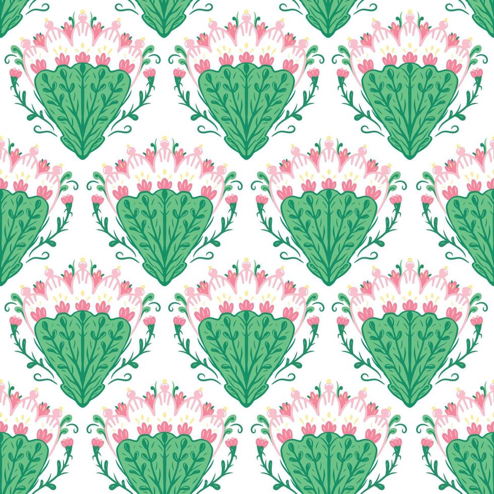 Decorative Vintage Seamless Pattern with Ornamental Floral Rosette vector