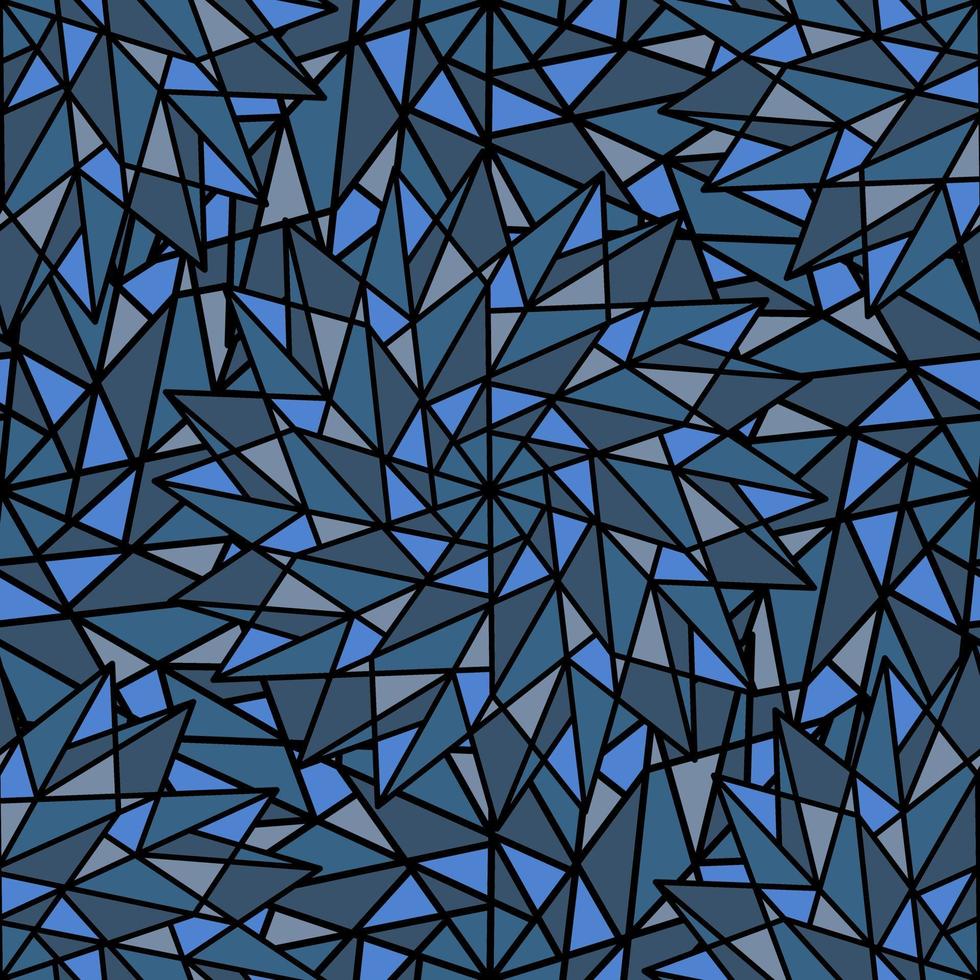 ABSTRACT BLUE VECTOR SEAMLESS BACKGROUND WITH COMPLEX GEOMETRIC STARS IN THE FORM OF A KALEIDOSCOPE