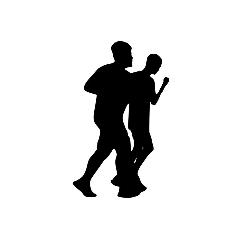 silhouette of running people vector