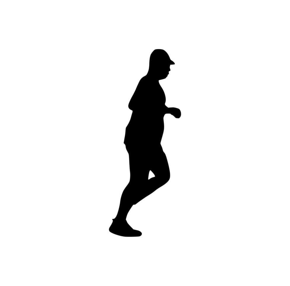 silhouette of running people vector