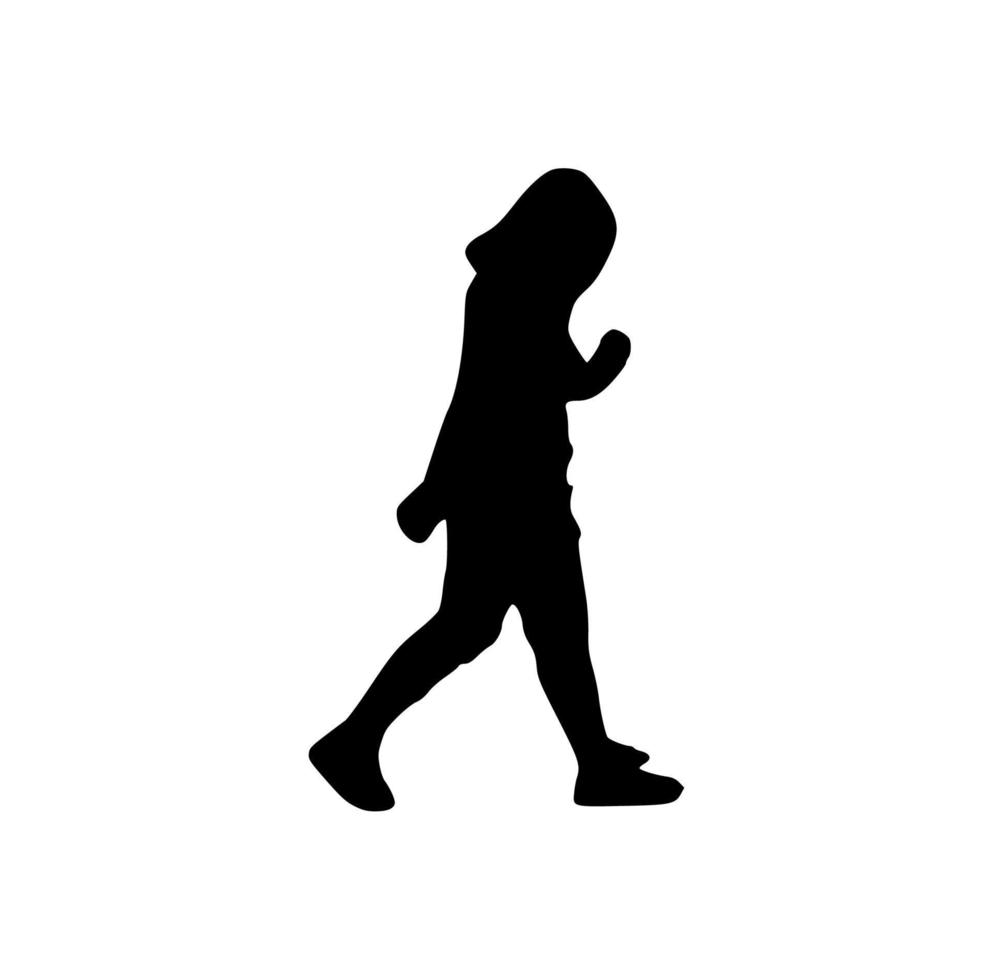 silhouette of running people vector