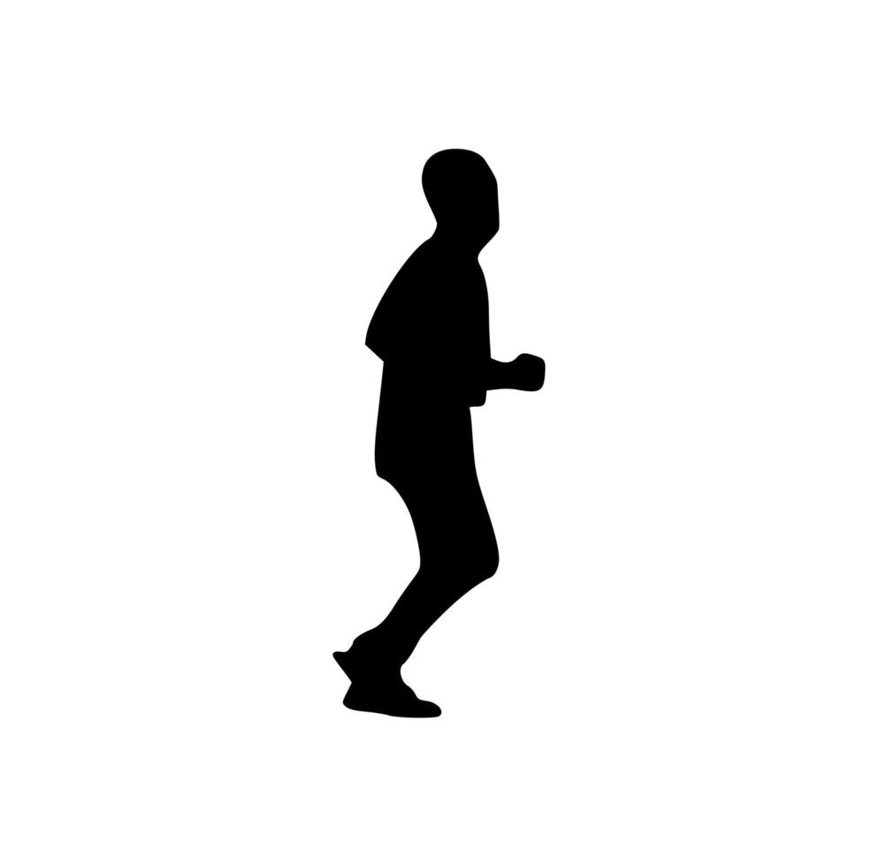 silhouette of running people vector