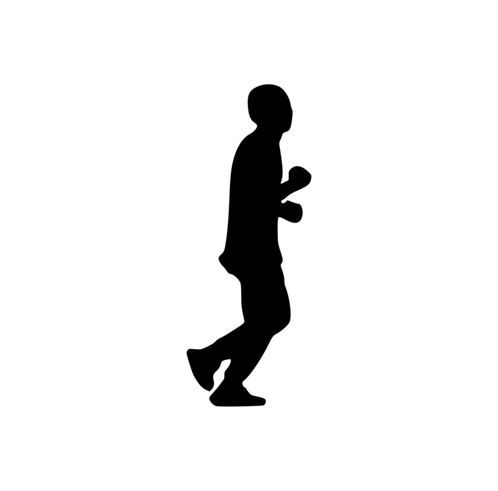 silhouette of running people vector