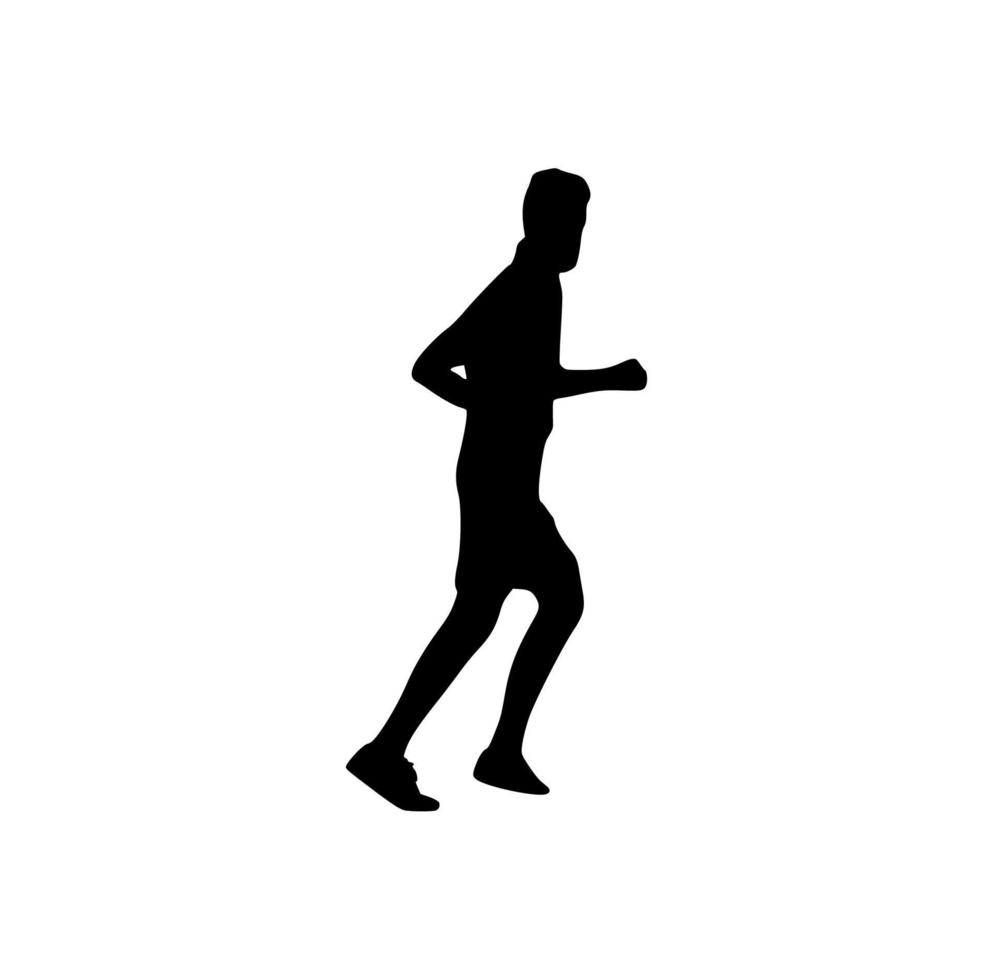 silhouette of running people vector