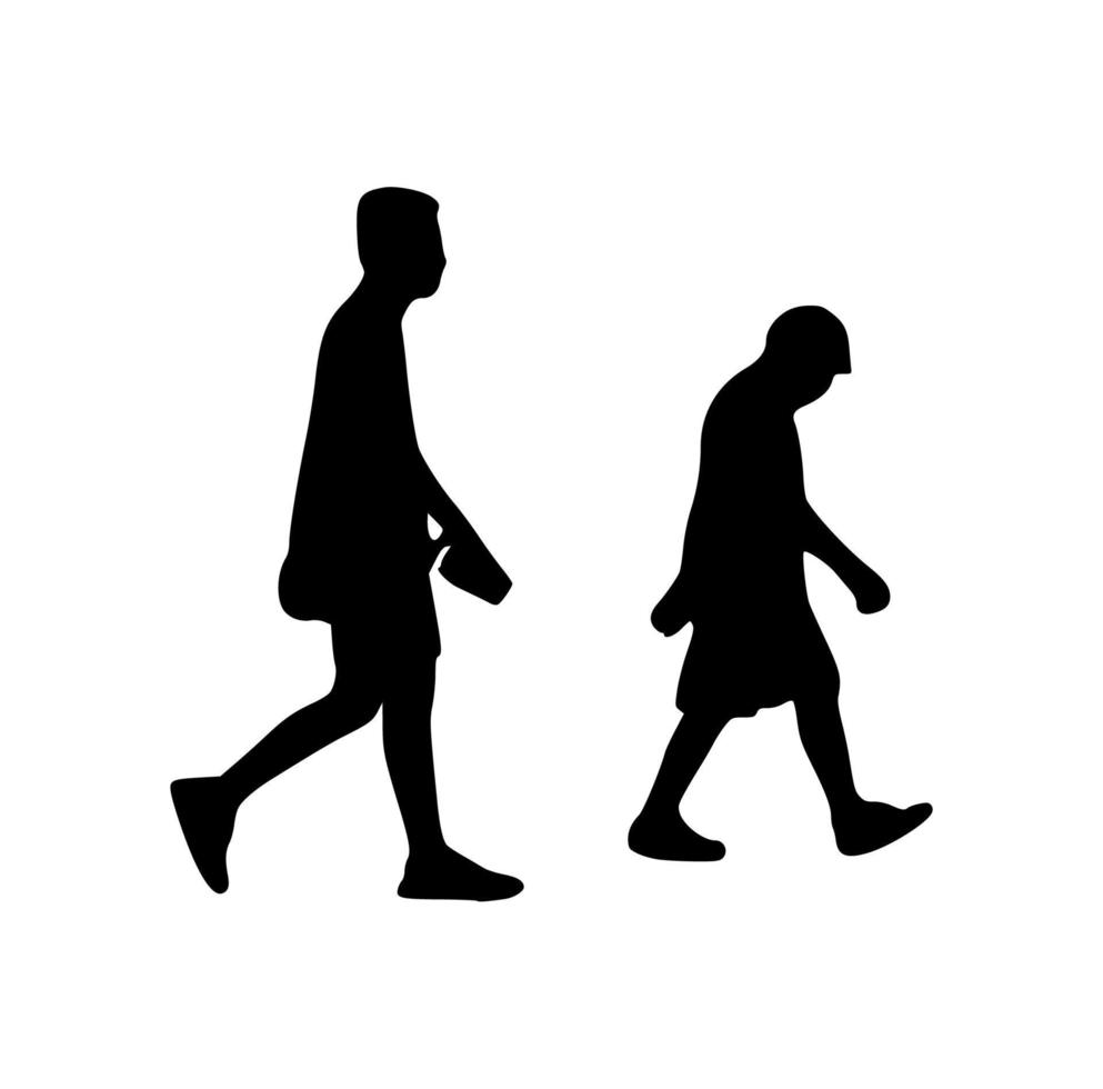 silhouette of running people vector
