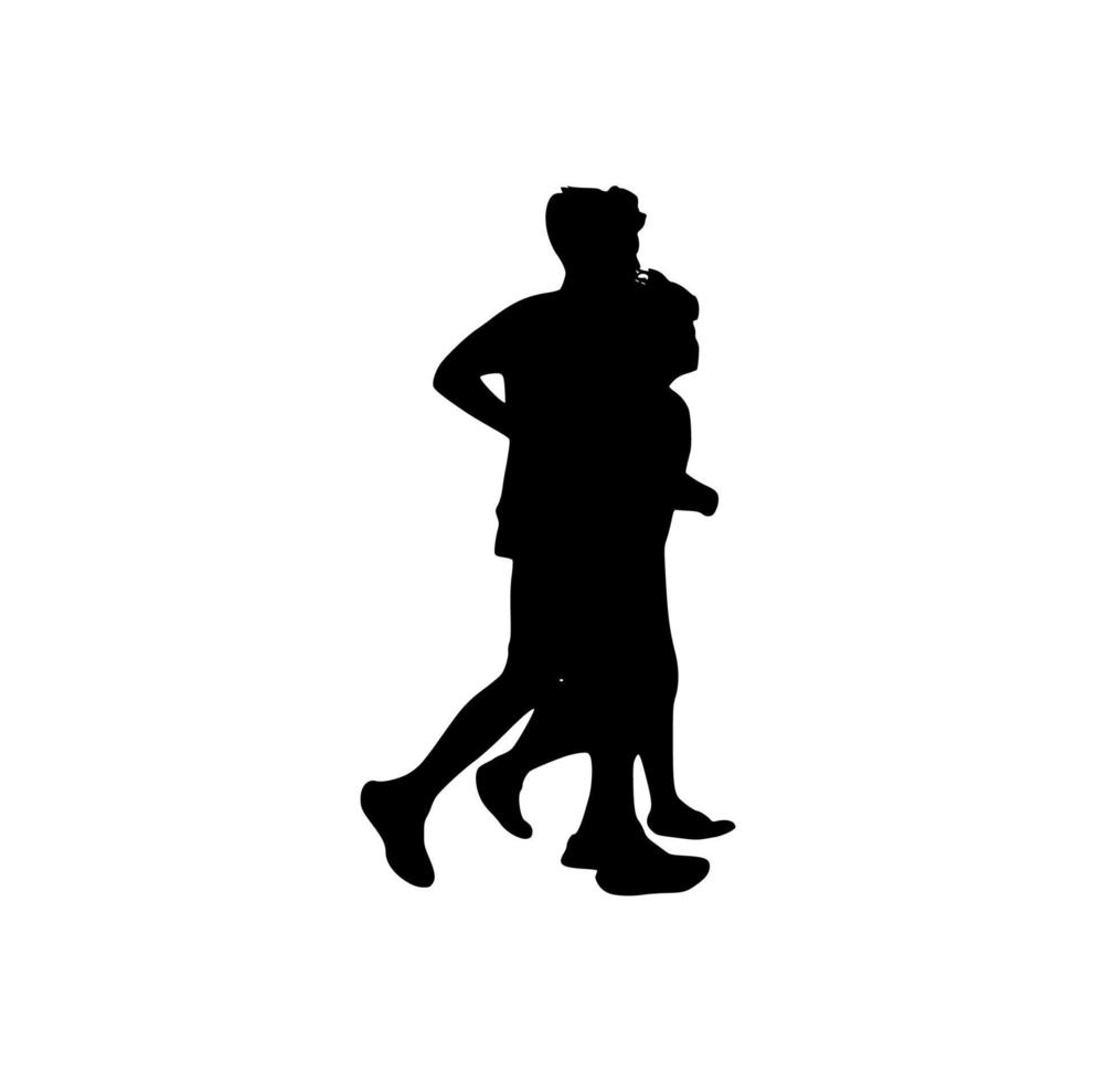 silhouette of running people vector