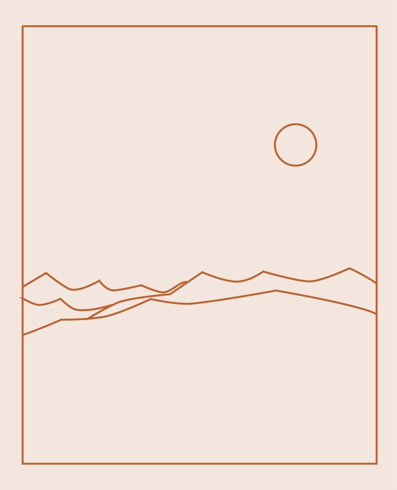 logotipos de paisajes boho en un moderno estilo minimalista vector