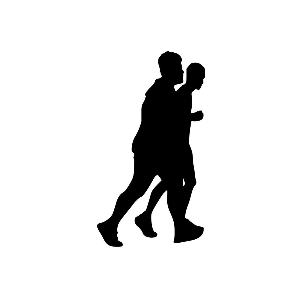 silhouette of running people vector