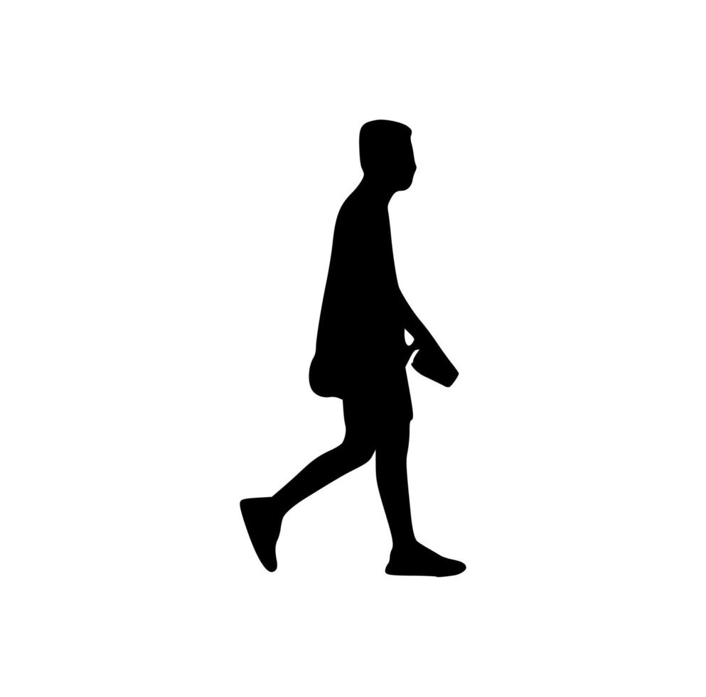 silhouette of running people vector