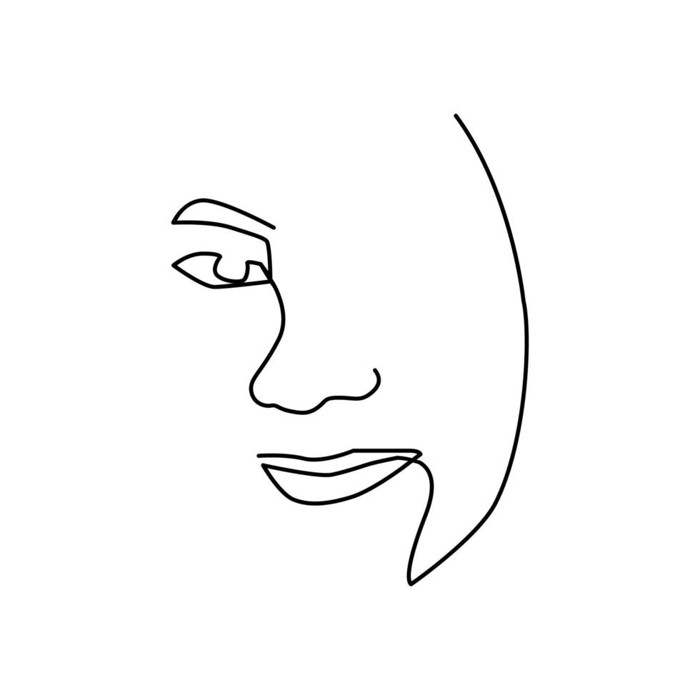 line art woman vector