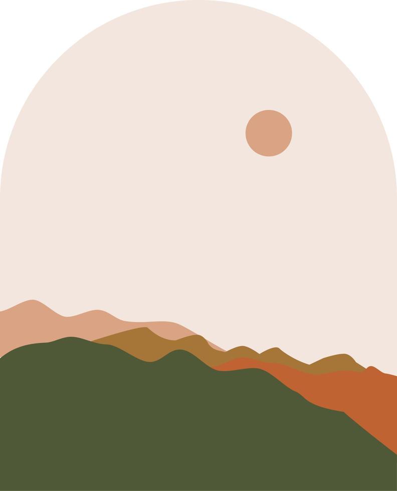 abstract boho landscape vector