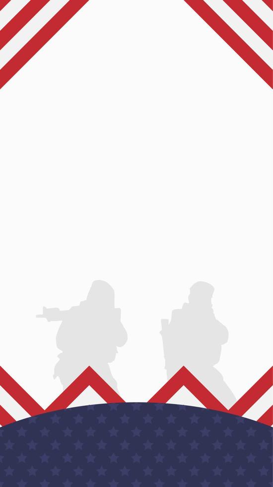 American flag with Silhouette of a veteran soldier, and copy space Area. Suitable to be placed on content with that theme. vector