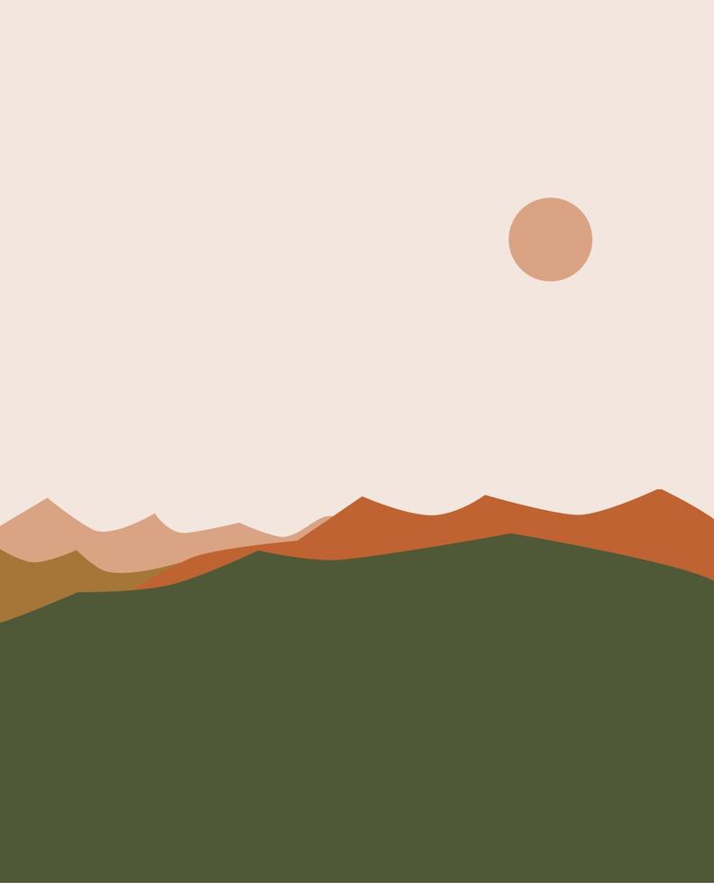 abstract boho landscape vector