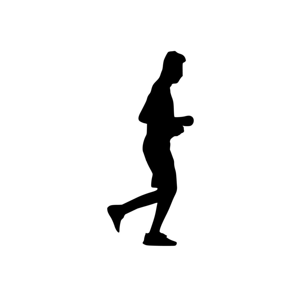 silhouette of running people vector