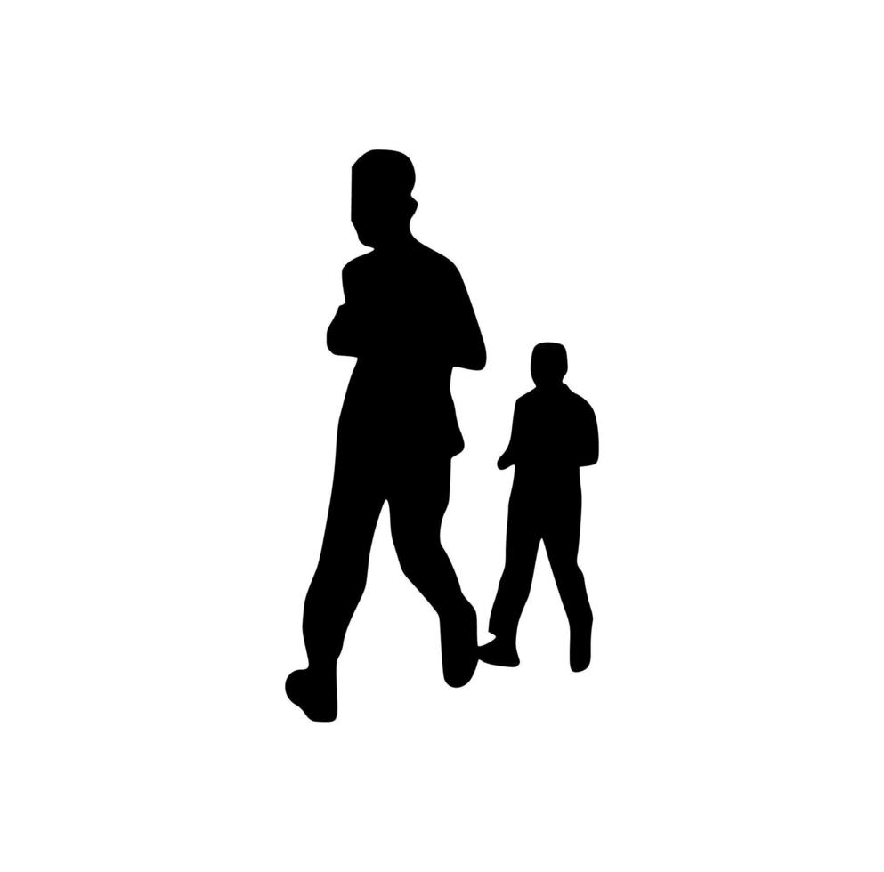 silhouette of running people vector