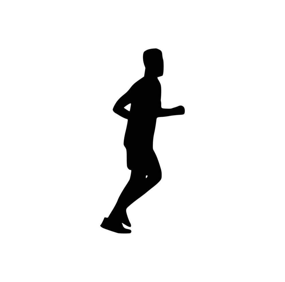 silhouette of running people vector