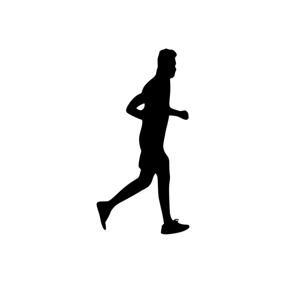 silhouette of running people vector