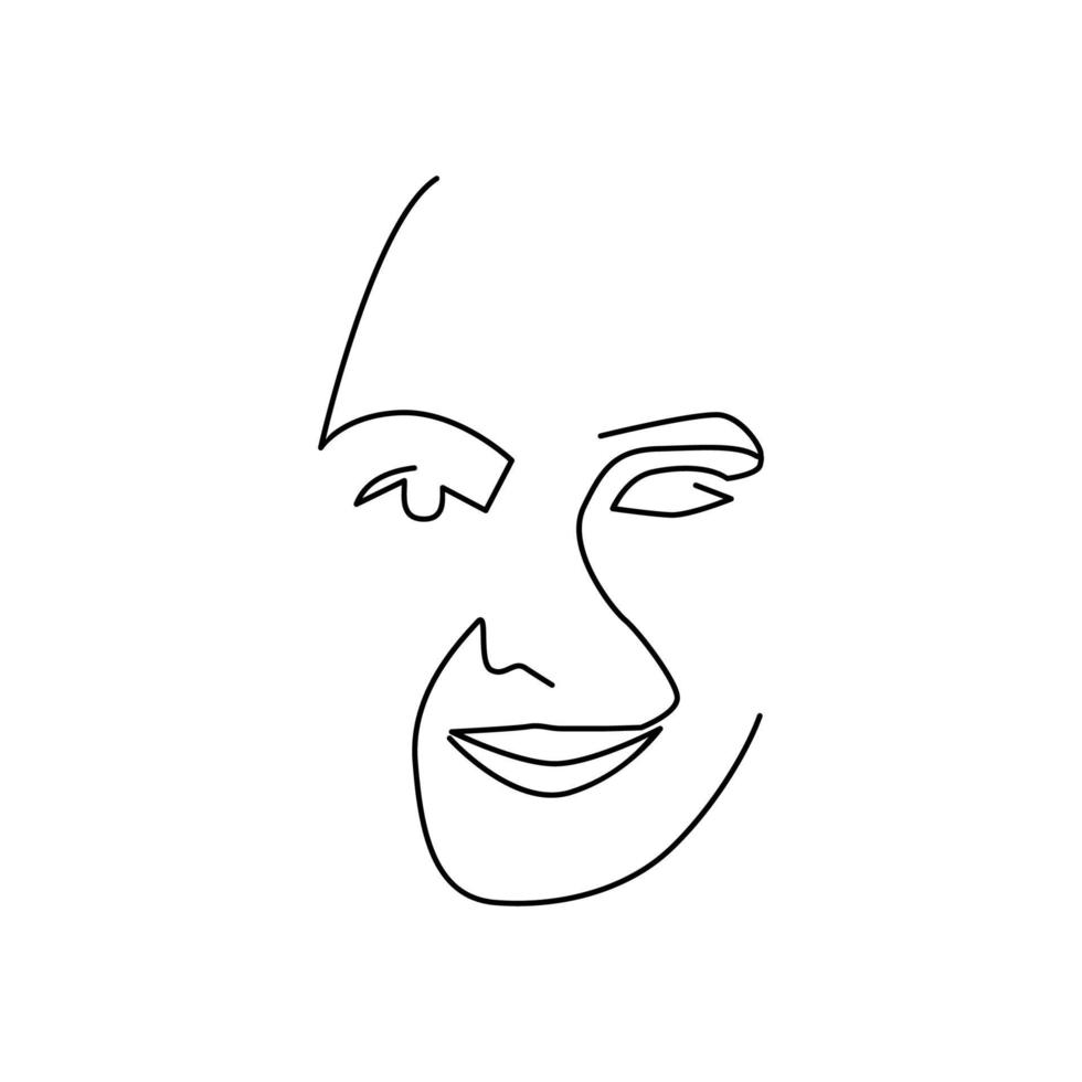 line art woman vector