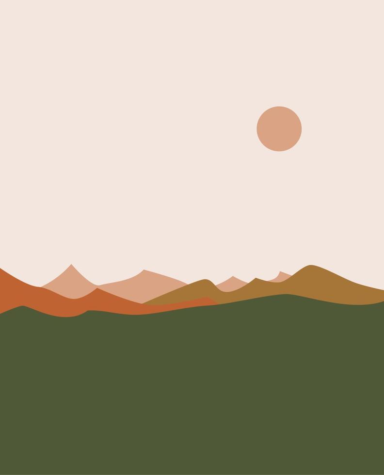 abstract boho landscape vector