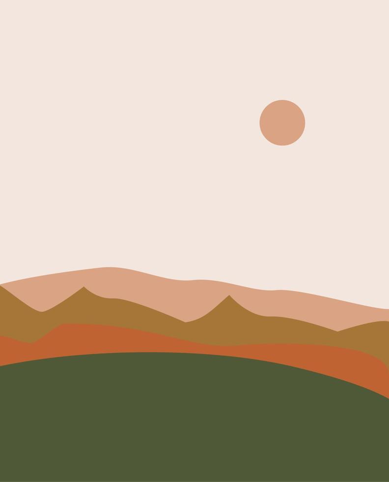 abstract boho landscape vector